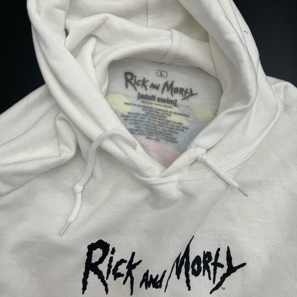 Men’s Rick and Morty Large ADULT SWIM white HOODIE MEN/WOMEN - Picture 5 of 9